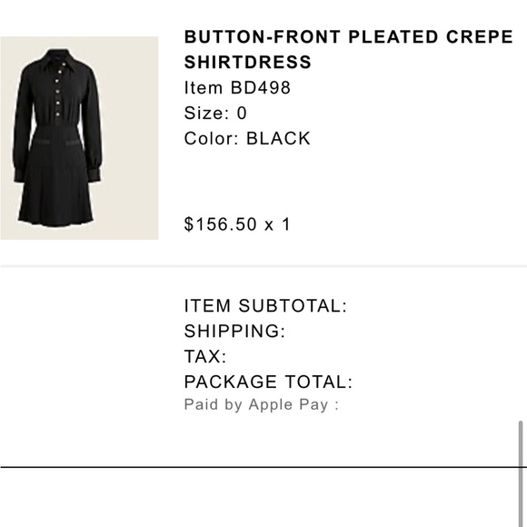 JCrew Black Dress with Gold Buttons and pockets! - Picture 5 of 5